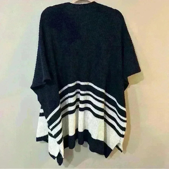 NWT Aerie Navy Blue White Oversized Long Heavy Knit Cardigan Size X-Small Small - Picture 5 of 7